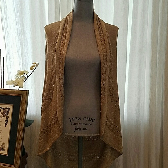 Alfani Metallic Draped Shawl/Cardigan - Picture 3 of 8